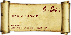 Oriold Szabin névjegykártya